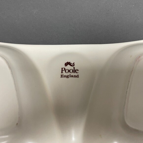 Poole Pottery Divided Serving Dish England Country Lane Trinket Flowers Roots - Picture 6 of 6